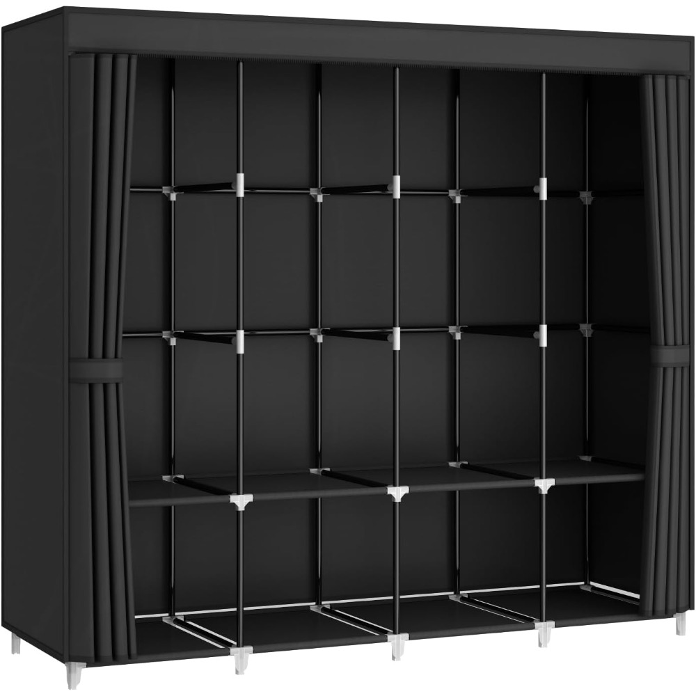 US-Versand Tragbarer Kleidersc – Wardrobe Closet Portable Fabric Cover Bewertung und Preis
