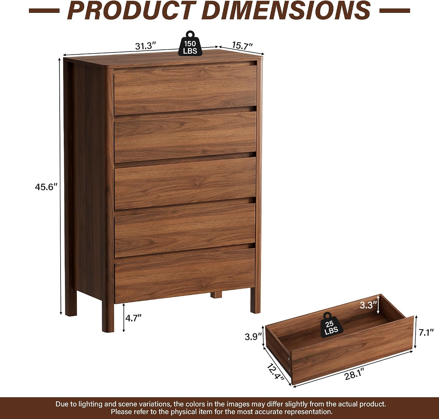 Fünf-Schubladen-Holzschrank, v – Bedroom Furniture Bewertung und Preis