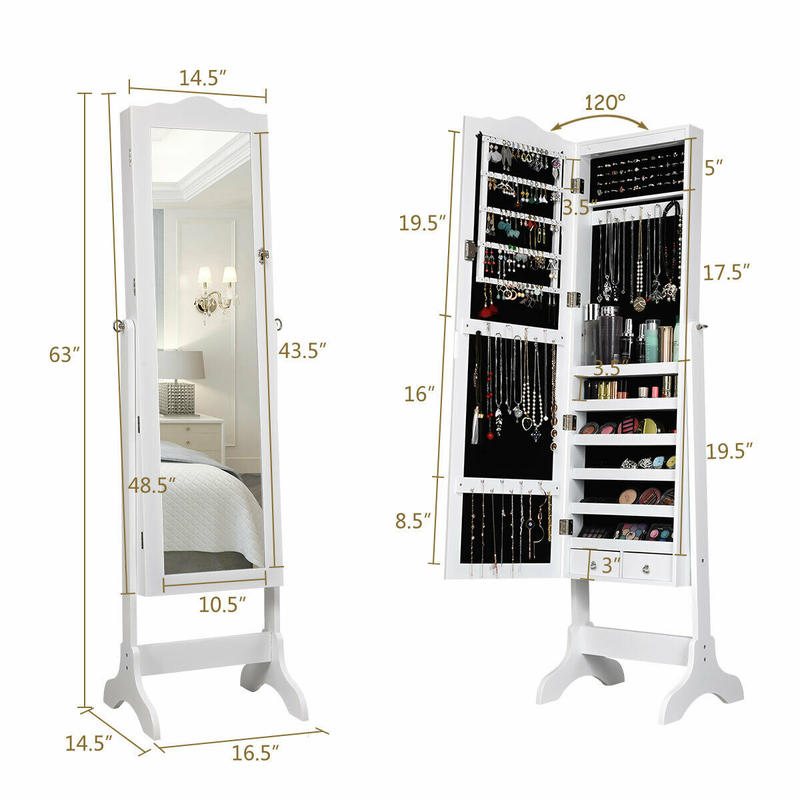 14 LED Schmuckschrank mit Ganz – Full Length Mirror Jewelry Armoire Bewertung und Preis