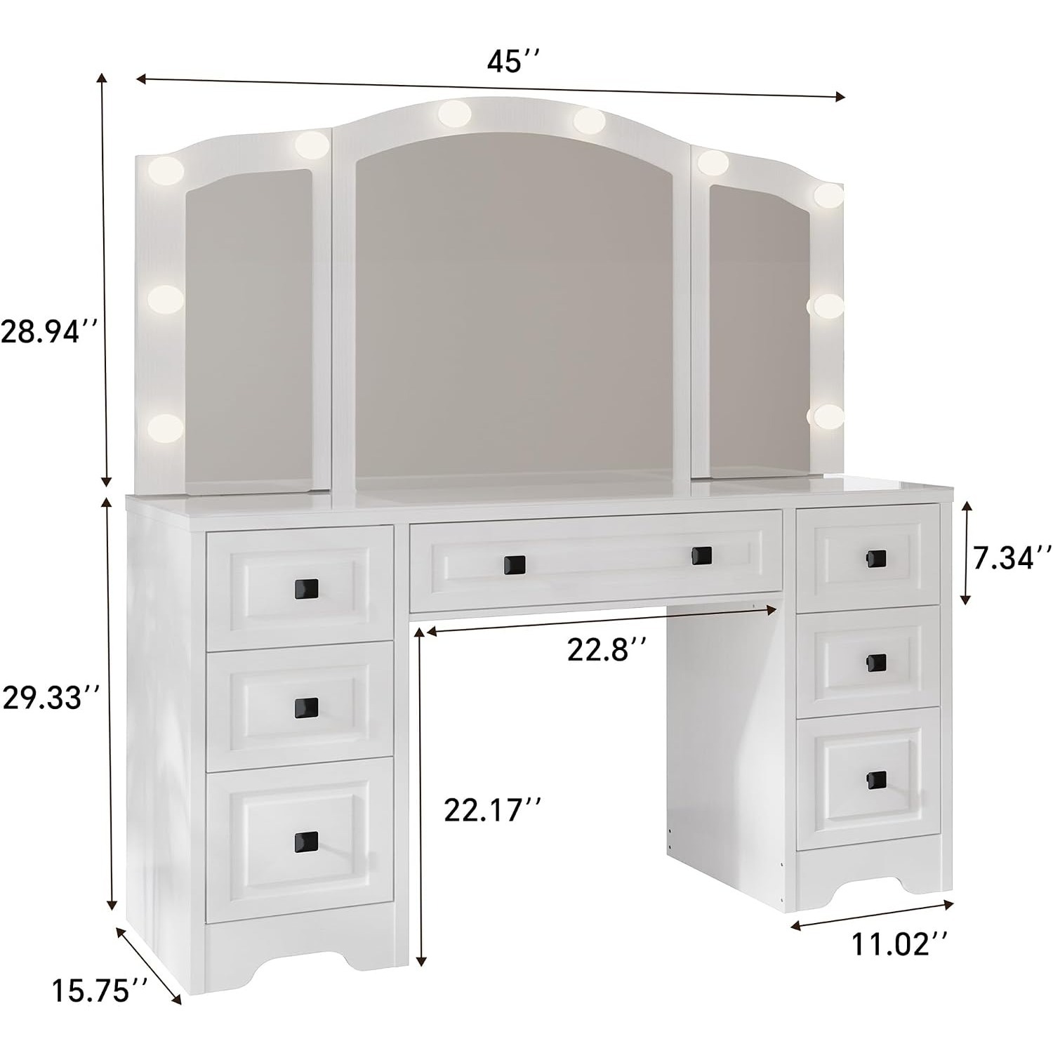 Beleuchteter Schminktisch, Dre – Dressing Table Vanity With Lighted Mirror Bewertung und Preis