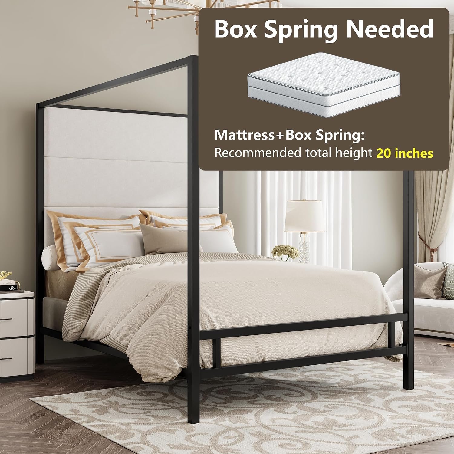 Queen-Size-Himmelbettgestell a – Canopy Bed Frame Metal Queen Bewertung und Preis