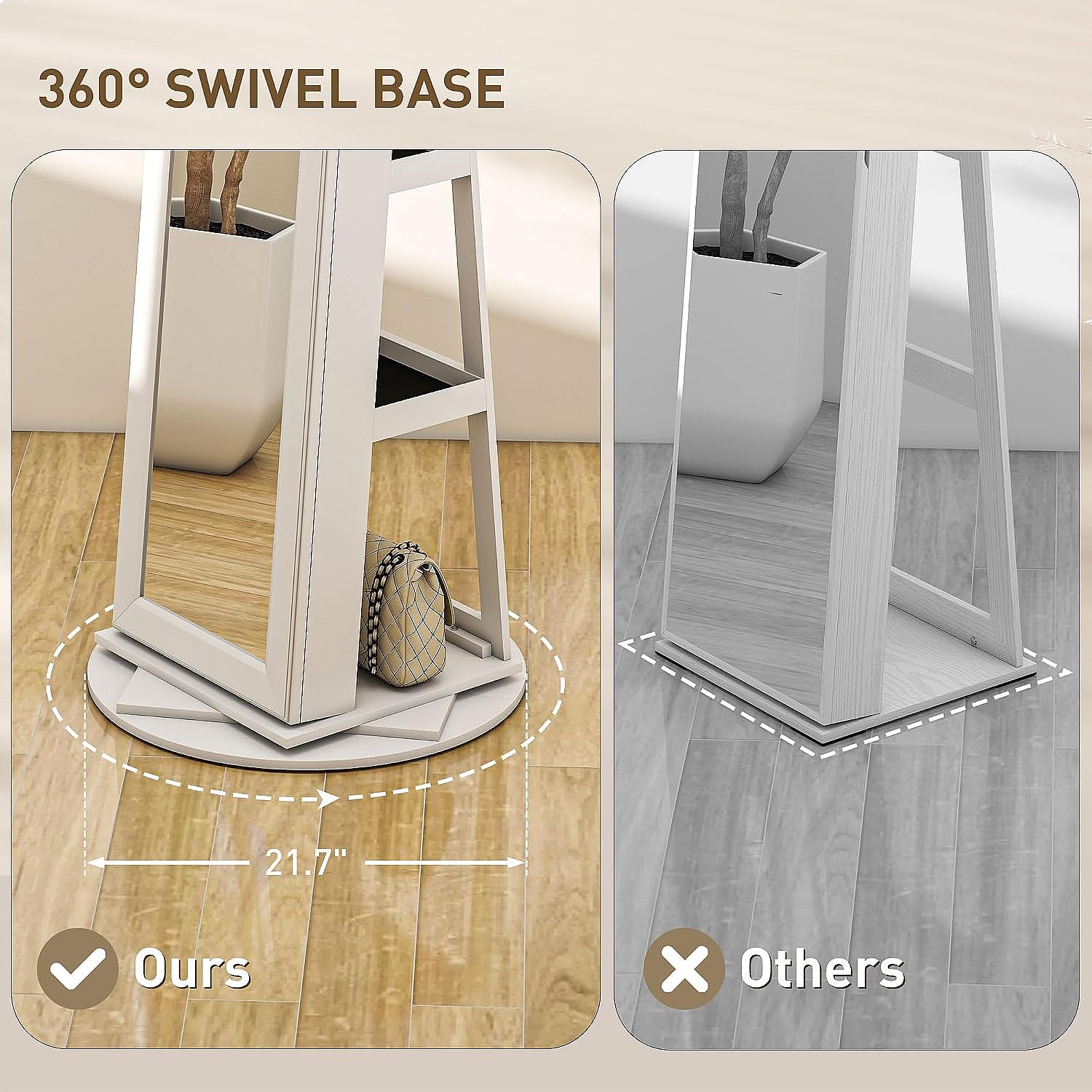 HOMCOM 360 °   Drehbarer, absc – Full Length Mirror Jewelry Armoire Bewertung und Preis