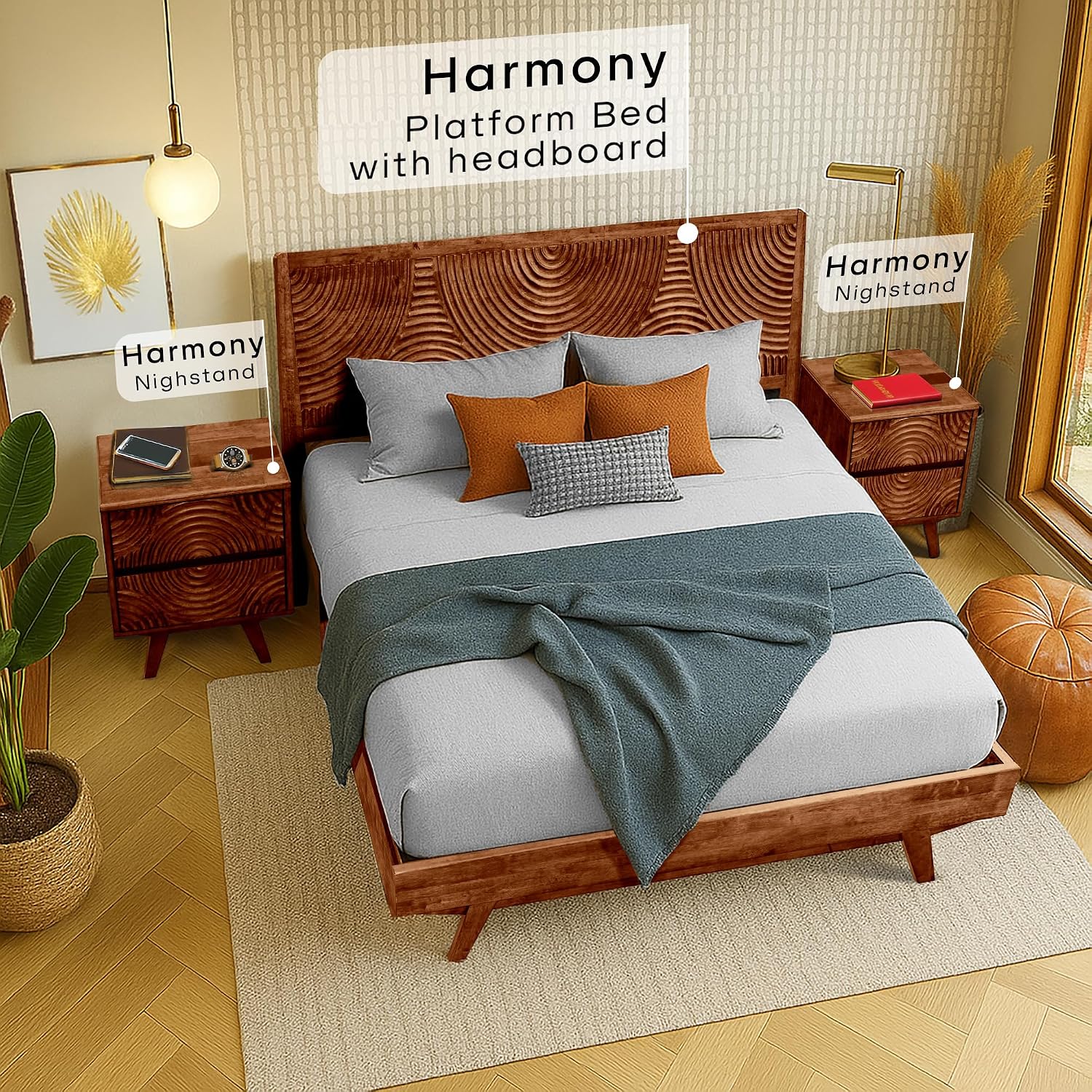 Nachttisch aus massivem Akazie – Solid Wood Nightstand 2 Drawers Bewertung und Preis