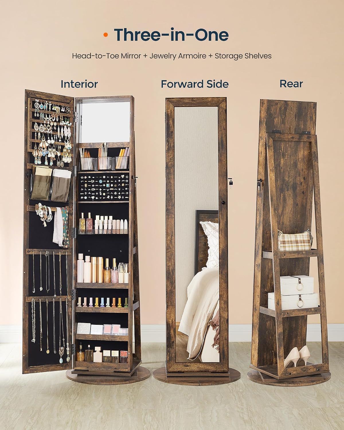 Stehender Schmuckschrank, Ganz – Full Length Mirror Jewelry Armoire Bewertung und Preis