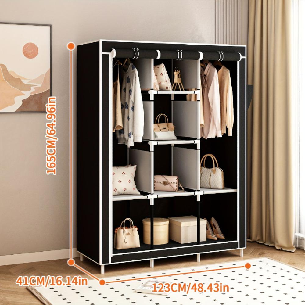 64 Zoll tragbarer Kleiderschra – Wardrobe Closet Portable Fabric Cover Bewertung und Preis