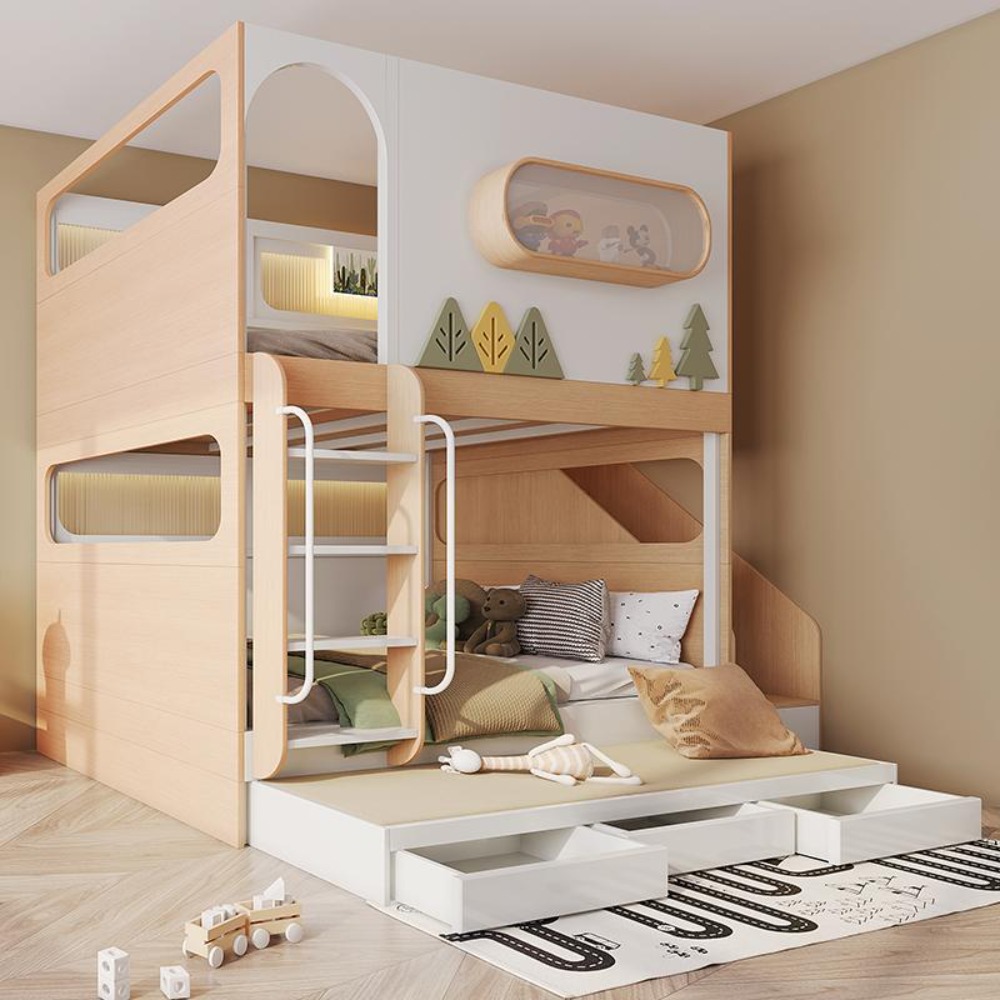 Weltraumkapsel-Baumhaus-Etagen – Bunk Bed With Stairs And Slide Bewertung und Preis