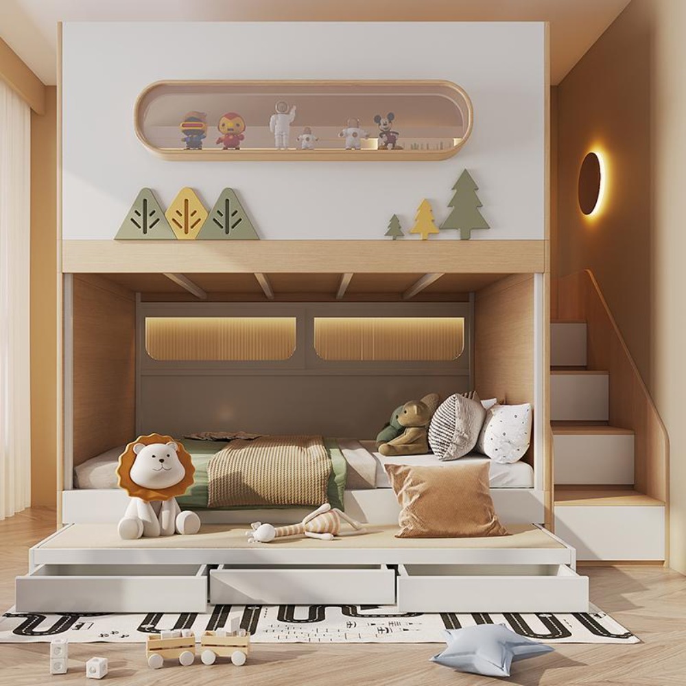 Weltraumkapsel-Baumhaus-Etagen – Bunk Bed With Stairs And Slide Bewertung und Preis