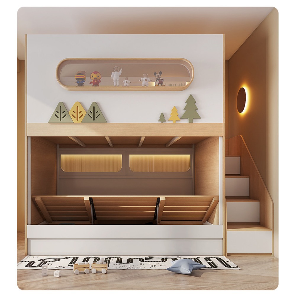 Weltraumkapsel-Baumhaus-Etagen – Bunk Bed With Stairs And Slide Bewertung und Preis