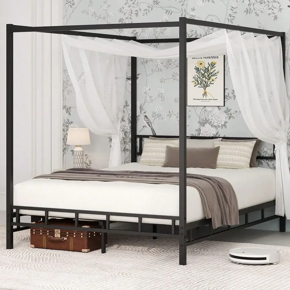 Metall-Himmelbettgestell, Quee – Canopy Bed Frame Metal Queen Bewertung und Preis