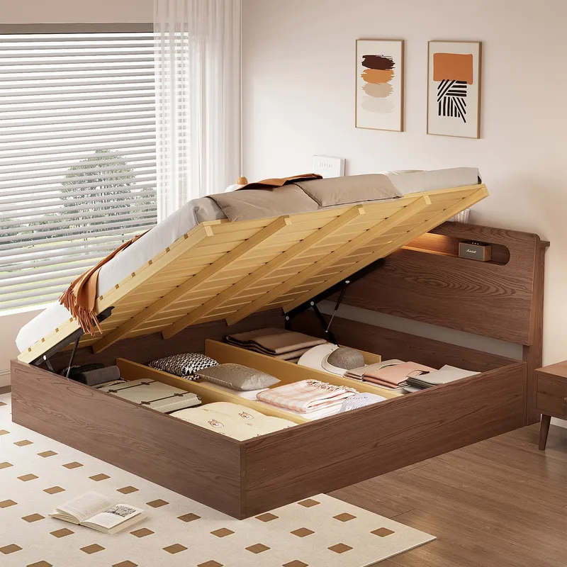 Modernes Massivholz-Bett mit h – Gas Lift Storage Bed Hydraulic Bewertung und Preis