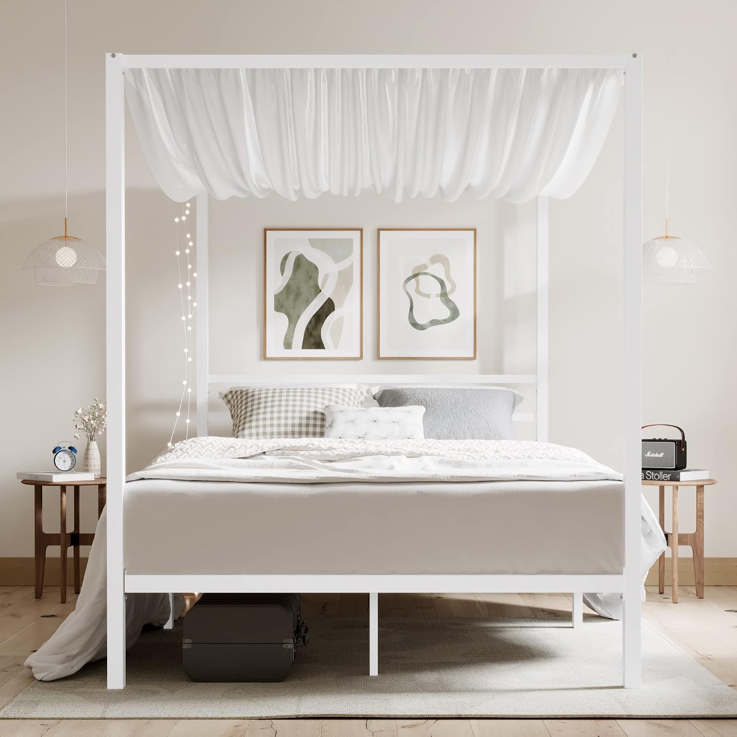 Metall-Himmelbettgestell in Qu – Canopy Bed Frame Metal Queen Bewertung und Preis