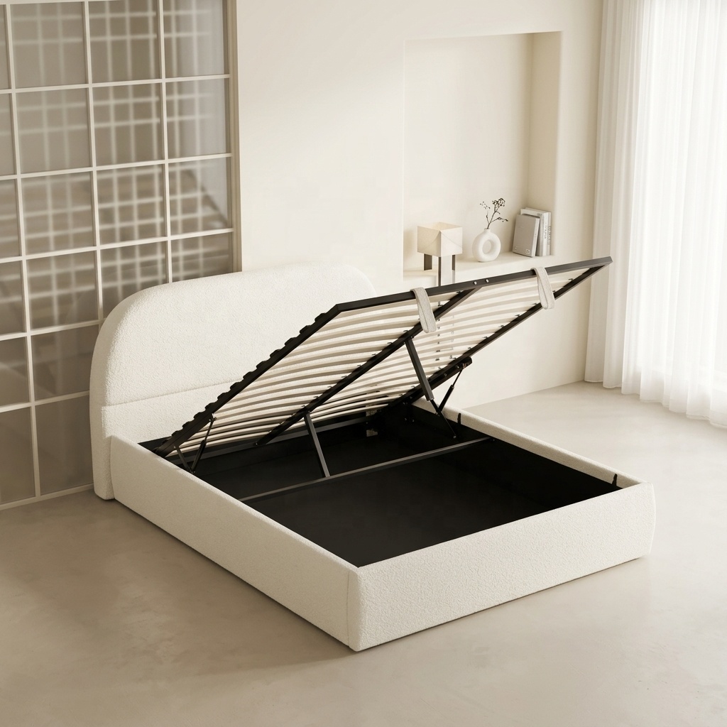 Moderner Minimalismus, flausch – Gas Lift Storage Bed Hydraulic Bewertung und Preis