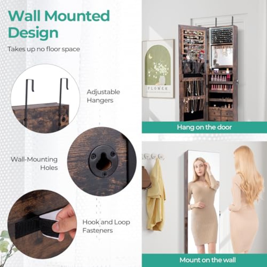 47 LED-Schmuckschrank für Schl – Full Length Mirror Jewelry Armoire Bewertung und Preis