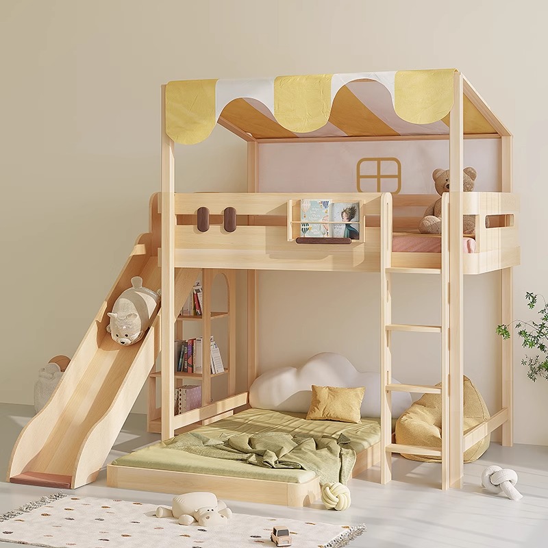 Etagenbett-Rutsche, Einzelverk – Bunk Bed With Stairs And Slide Bewertung und Preis
