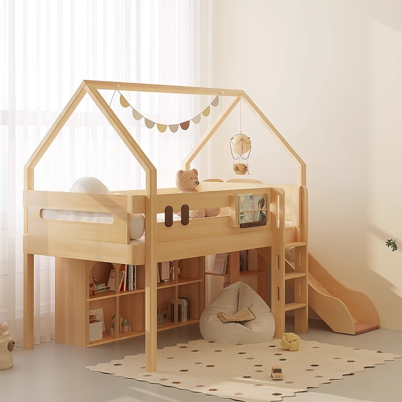 Etagenbett-Rutsche, Einzelverk – Bunk Bed With Stairs And Slide Bewertung und Preis
