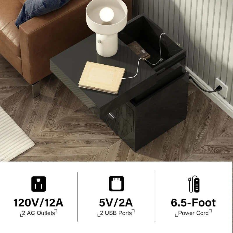 LED-Nachttisch mit Ladestation – Solid Wood Nightstand 2 Drawers Bewertung und Preis