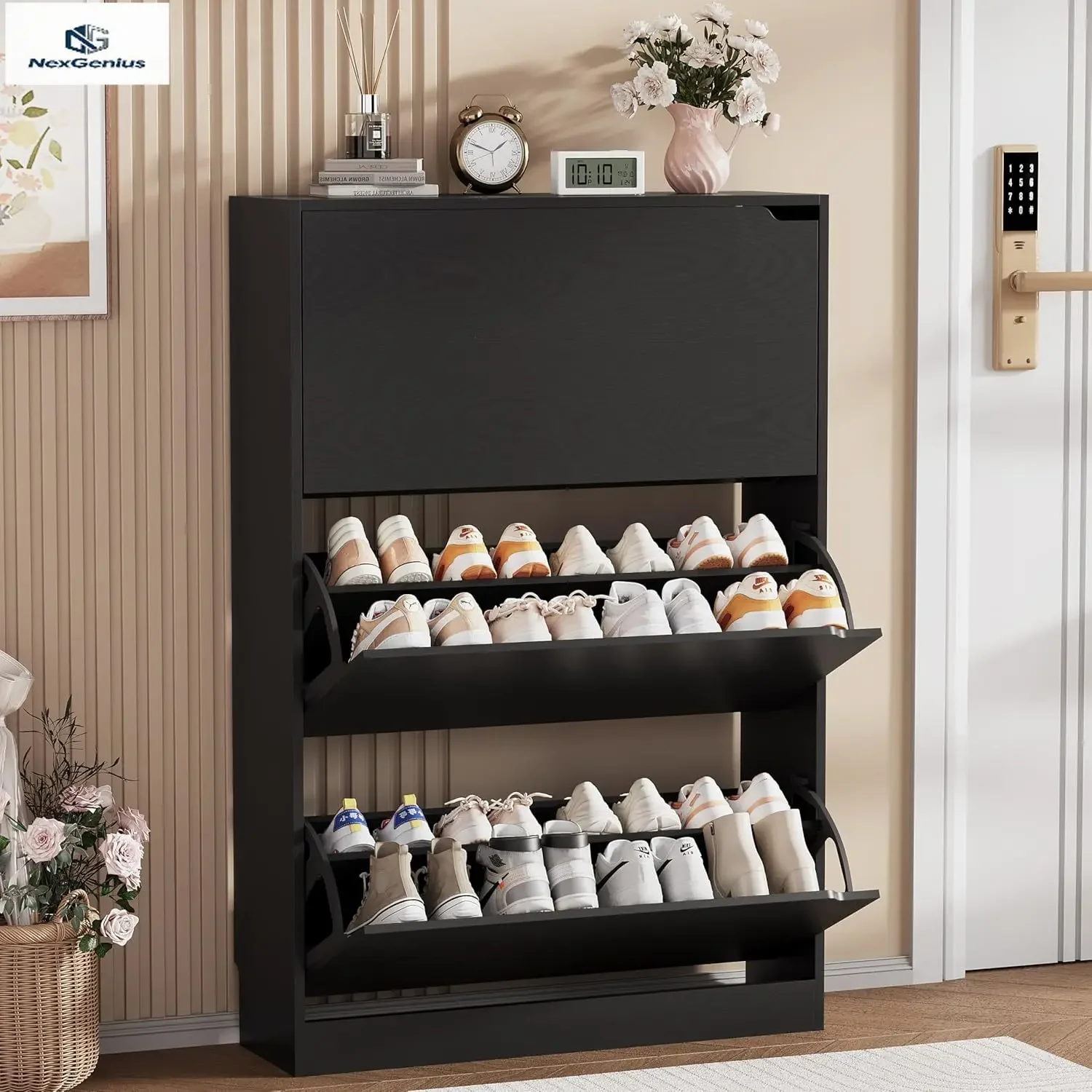Schuhaufbewahrungsschrank, Hol – Shoe Rack Cabinet Narrow Entryway Bewertung und Preis
