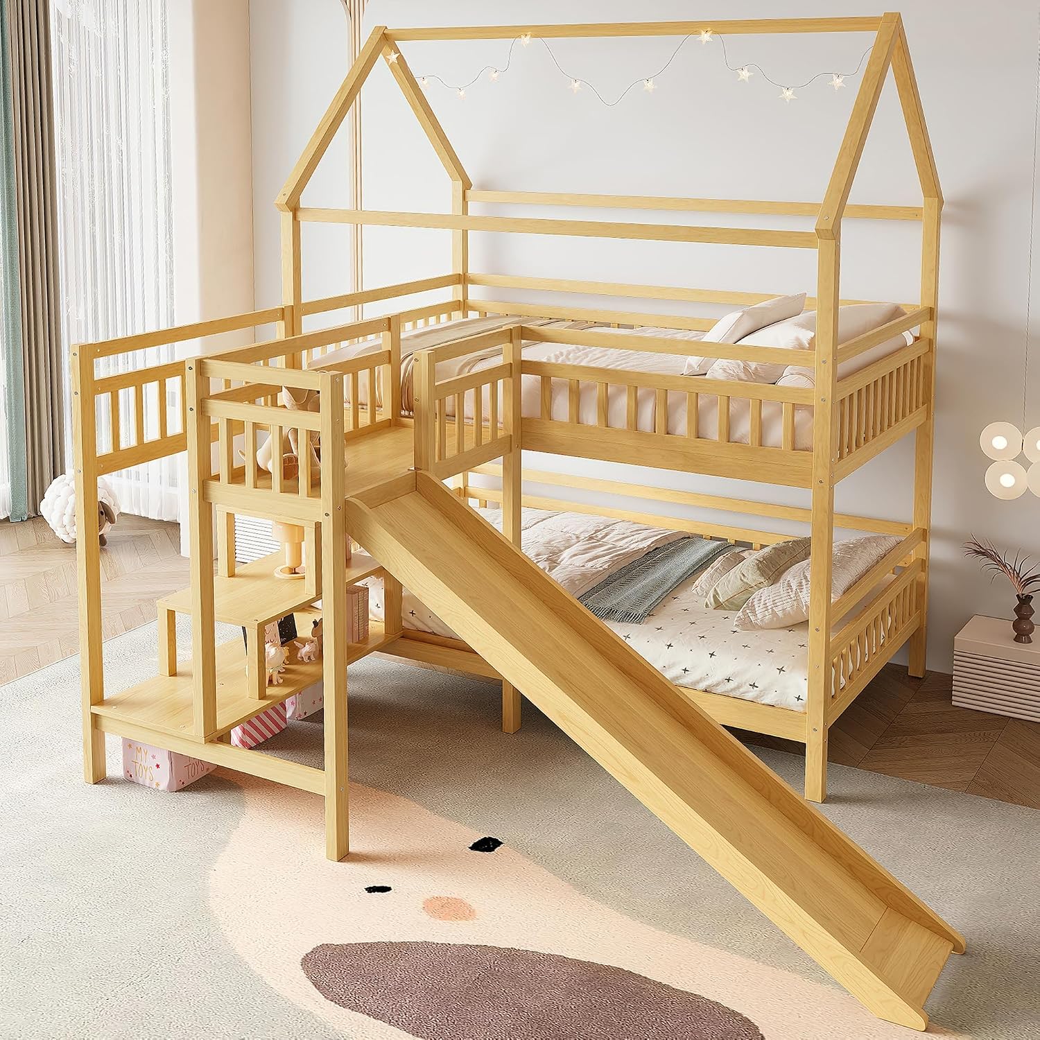 Vollständiges Etagenbett mit S – Bunk Bed With Stairs And Slide Bewertung und Preis