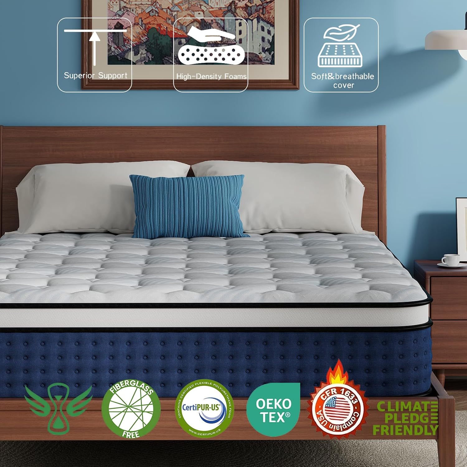 Matratze, Hybrid-Queen-Size-Ma – Memory Foam Mattress In A Box Queen Bewertung und Preis