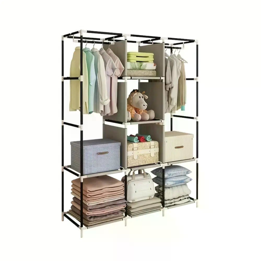 64-Zoll tragbarer, abgedeckter – Wardrobe Closet Portable Fabric Cover Bewertung und Preis