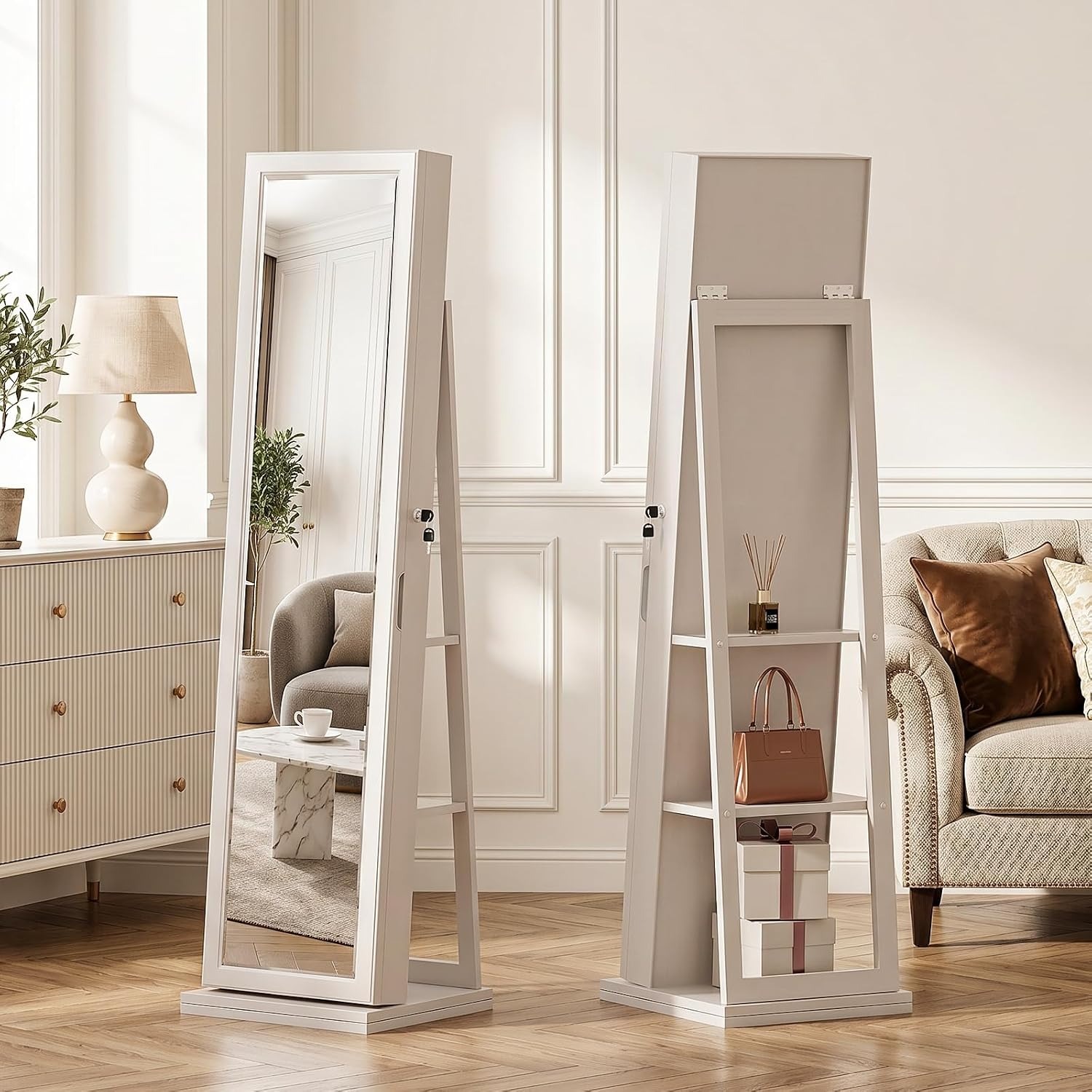 4-in-1 Schmuckschrank, abschli – Full Length Mirror Jewelry Armoire Bewertung und Preis