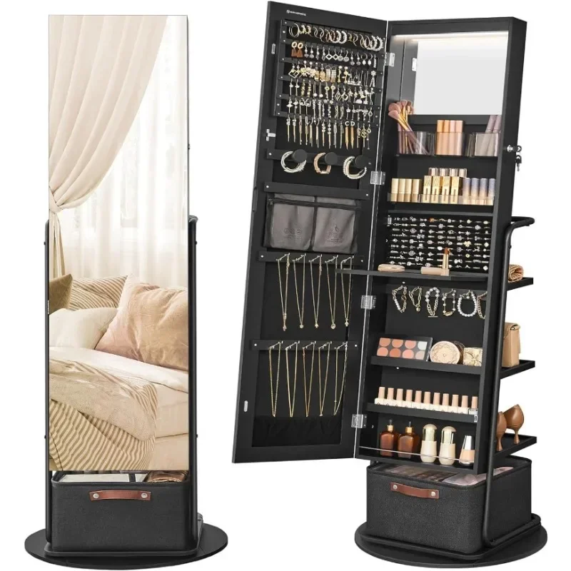 l 360° °   Drehbarer, verspieg – Full Length Mirror Jewelry Armoire Bewertung und Preis