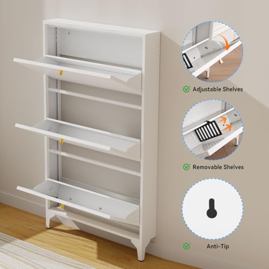 Freistehender Schuhschrank mit – Shoe Rack Cabinet Narrow Entryway Bewertung und Preis